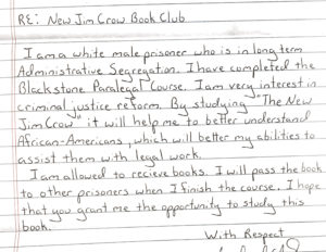 letter from prisoner